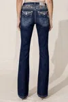 Miss Me Floral Paradise Bootcut Jeans In Med/dark Wash