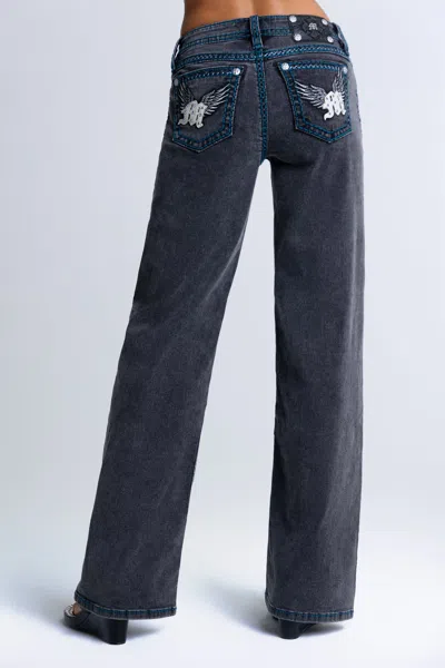 Miss Me Frankie Wide Leg Jeans - 23 / 32" / Black Wash