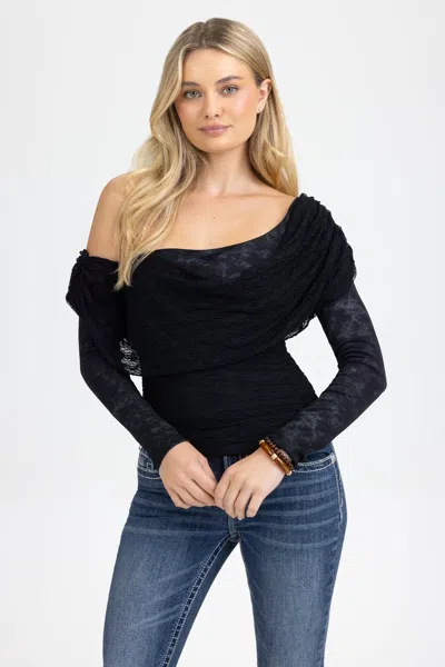 Miss Me Frida Lace Top - L / Black