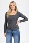 Miss Me Gia Top - L / Black In Gray
