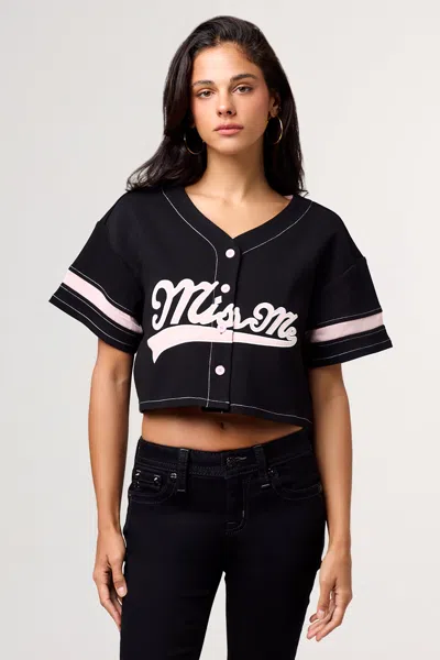 Miss Me Go Get 'em Baby Jersey Top - L / White In Black