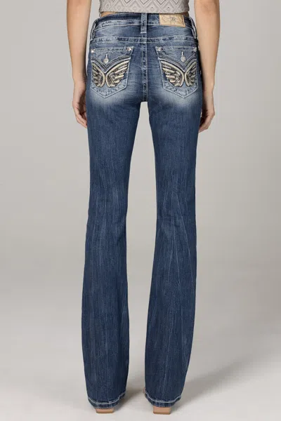 Miss Me Golden Wing Bootcut Jeans In Medium Wash