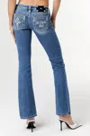 Miss Me Gothic Pocket Bootcut Jeans In Med/dark Wash