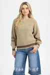 Miss Me Hazel Ribbed Sweater - L / Taupe Beige In Brown