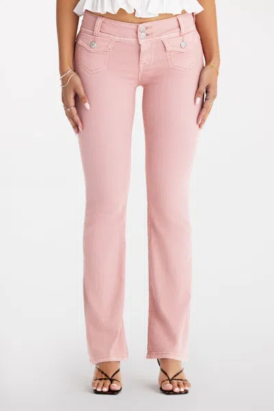 Miss Me Heavenly Cerise Bootcut Jeans - 34 / 30" / Pastel Pink