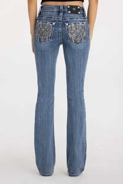 Miss Me Heavens Edge Bootcut Jeans - 34 / 30" / Med/dark Wash In Blue