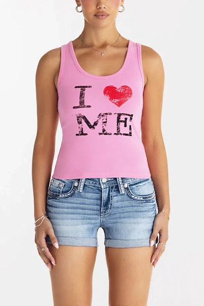 Miss Me I Love Me Tank Top In Pink, Women's At Urban Outfitters