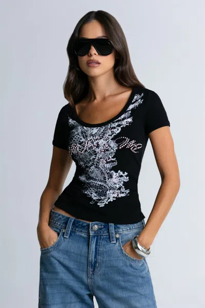Miss Me Jules Graphic Tee - Xs / Black