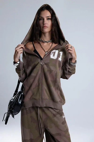 Miss Me Keira Camo Jacket In Cocoa Brown, Women's At Urban Outfitters