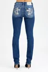 Miss Me Kenna Cross Straight Jeans - 33 / 31" / Med/dark Wash In Blue