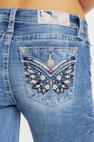Miss Me Kennedy Wing Bootcut Jeans - 34 / 30" / Medium Wash