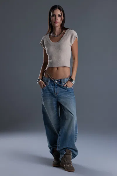 Miss Me Kimora Top - L / Beige In Blue