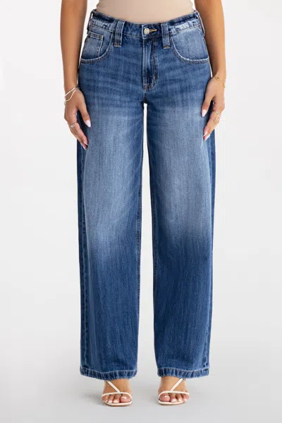 Miss Me Layken Super Baggy Wide Leg - 34 / 30" / Med/dark Wash