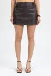 Miss Me Leanne Leather Mini Skirt - L / Chocolate Brown In Brown