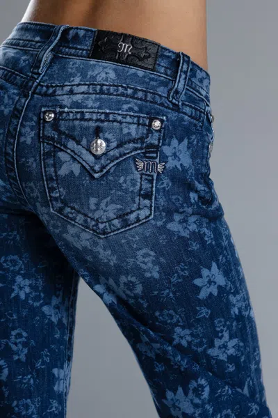 Miss Me Lilura Bloom Slim Wide - 33 / 30" / Med/dark Wash In Blue