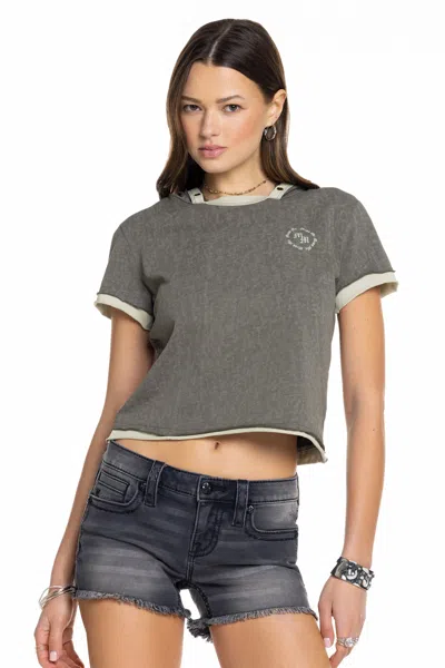 Miss Me Lively Hoodie Tee - M / Moss Green