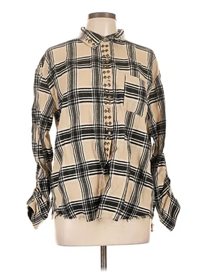 Pre-owned Miss Me Long Sleeve Blouse In Brown