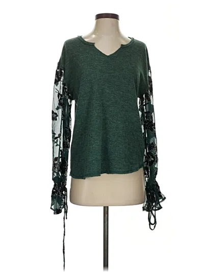 Pre-owned Miss Me Long Sleeve Blouse In Green