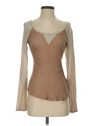 Pre-owned Miss Me Long Sleeve T-shirt In Brown
