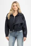 Miss Me Lonnie Leather Jacket - M / Black In Black
