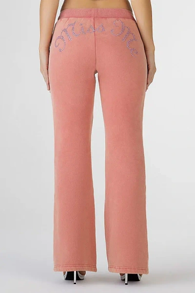 Miss Me Loves It Rhinestone Sweatpants In Coral Pink, Women's At Urban Outfitters