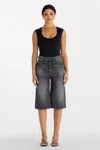 Miss Me Lyra Rhinestone Bermuda Shorts - 32 / 24" / Grey