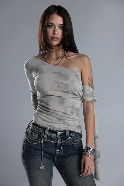 Miss Me Maive One Shoulder Top - L / Dove Beige