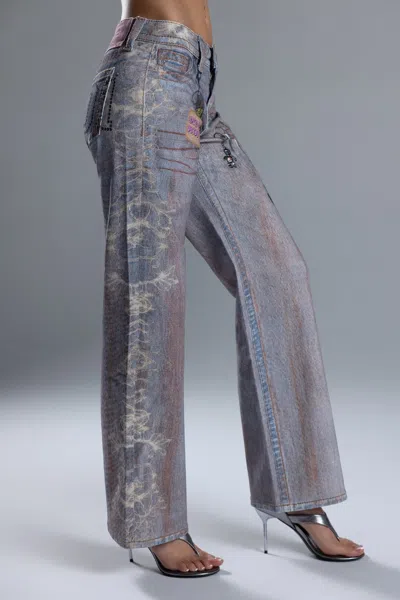 Miss Me Mara Graphic Slim Wide - 34 / 30" / Medium Wash In Blue