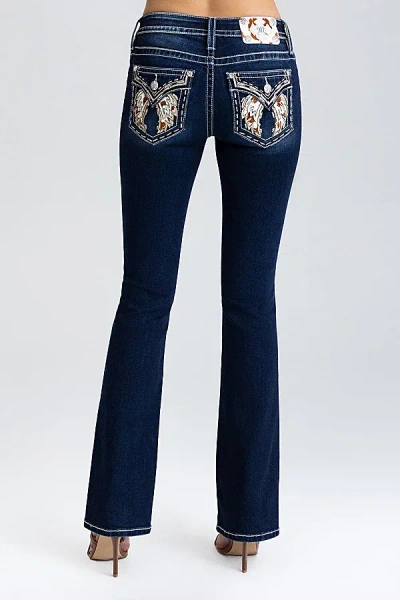 Miss Me Marleigh Wings Bootcut Jeans - 33 / 30" / Dark Wash In Blue