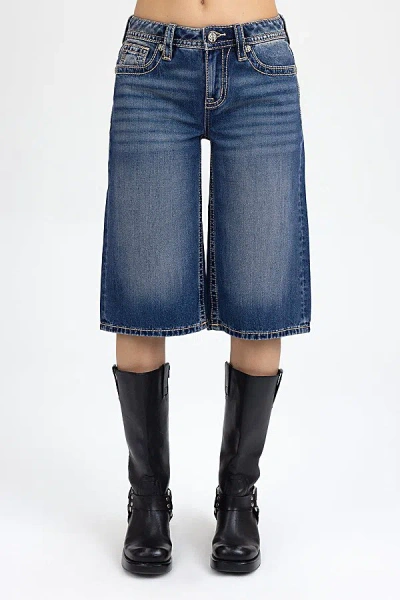 Miss Me Micah Jorts In Dark Wash, Women's At Urban Outfitters In Blue