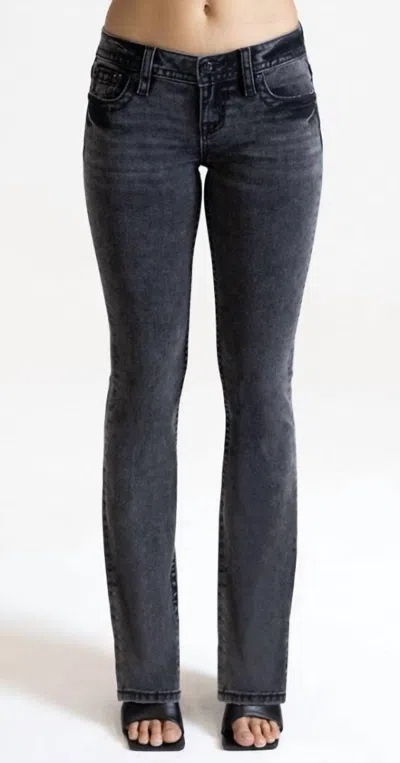 Miss Me Mid Rise Bootcut Jeans In Black In Blue