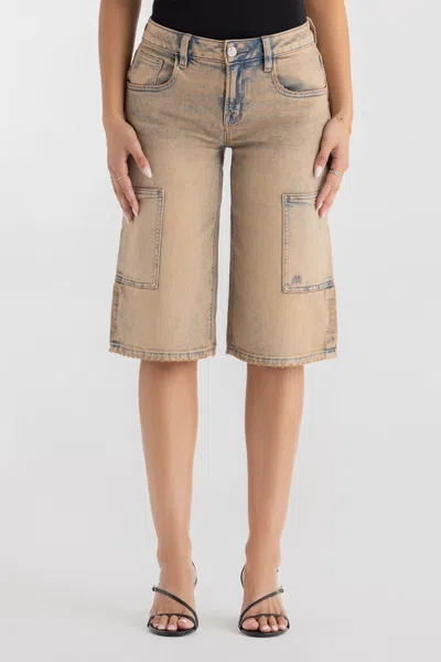 Miss Me Mila Cargo Jorts - 33 / 16" / Light Brown