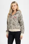 Miss Me Natasha Double Hoodie Jacket - L / Taupe Beige In Gray