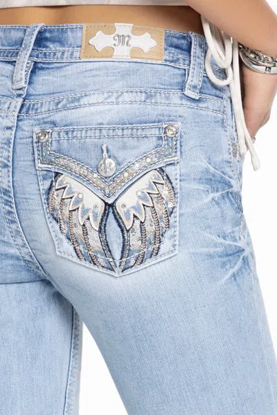 Miss Me Niela Wing Bootcut Jeans In Light Wash