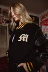 Miss Me Nikkith Varsity Bomber Jacket In Black