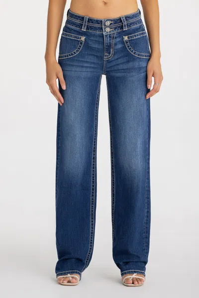 Miss Me Nila Slim Wide - 31 / 30" / Med/dark Wash In Blue