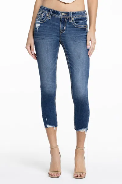 Miss Me Noa Jane Cropped Skinny Jeans In Dark Wash