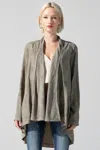 Miss Me Open Drape Cardigan In Green