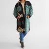 Miss Me Oversized Aztec Hooded Jacket In Jade Green In Multi