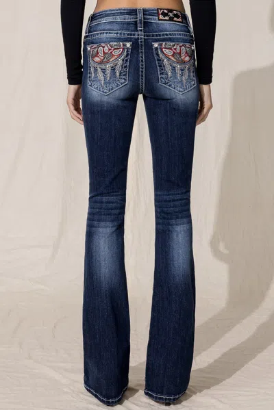 Miss Me Paisley Dreaming Bootcut Jeans In Med/dark Wash