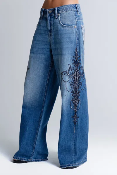 Miss Me Palais Baggy Wide Jeans - 23 / 30" / Medium Wash