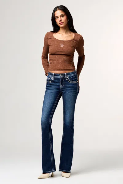 Miss Me Raleigh Stitched Bootcut Jeans In Dark Wash