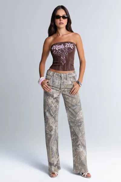 Miss Me Ranger Slim Wide Jeans - 23 / 32" / Snow Camo
