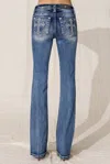 Miss Me Rebel With A Cross Bootcut Jeans In Medium Wash
