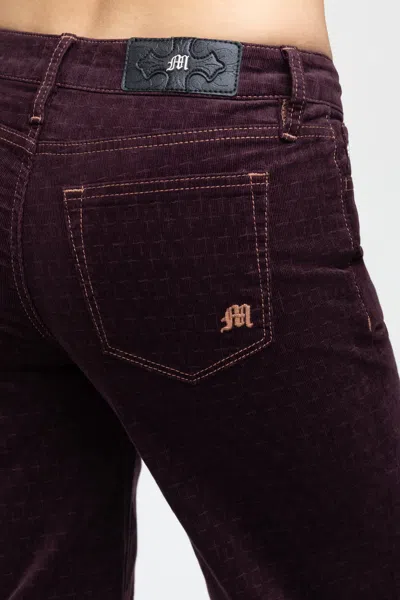 Miss Me Ruby Velour Slim Wide - 34 / 30" / Red Wine In Burgundy