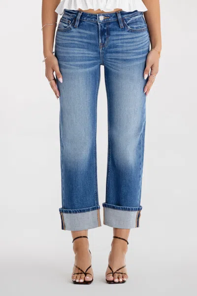 Miss Me Rynae Straight Crop - 34 / Med/dark Wash / 26" In Blue
