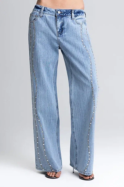 Miss Me Serafina Wide Leg Jeans In Light Wash, Women's At Urban Outfitters In Blue