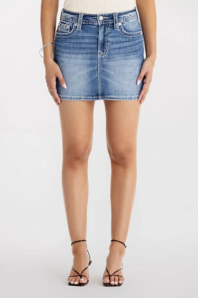 Miss Me Serenity Mini Skirt In Medium Wash, Women's At Urban Outfitters In Blue