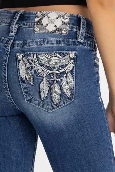 Miss Me Shadowcatcher Slim Bootcut Jeans - 34 / 32" / Med/dark Wash In Blue