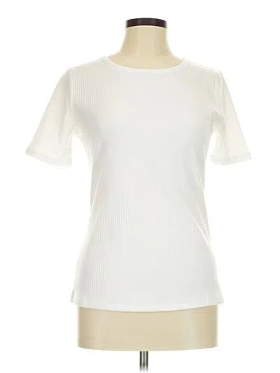 Miss Me Short Sleeve Top Ivory Crew Neck Tops In White